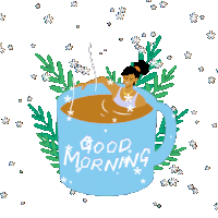 Good Morning Coffee Sticker - Good Morning Coffee Coffee Cup Stickers