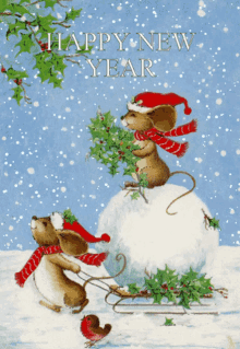 Happy New Year Snow GIF - Happy New Year Snow Happy Holidays GIFs