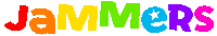 a colorful sign that says jammers on a white background
