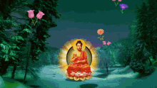 Lord Buddha Falling Flowers GIF - Lord Buddha Falling Flowers GIFs