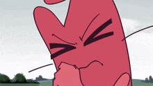 a cartoon drawing of a red heart with a smirk on its face