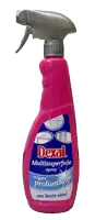 a pink bottle of dexal multisuperficie spray is against a white background