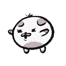 a black and white drawing of a circle with a face