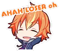 a cartoon of a boy with the words ahhh loser oh written above him