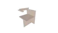 a 3d model of a chair with a shelf underneath