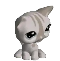 a littlest pet shop cat with a star on its face