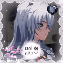 a picture of a girl with zani de yako written on the bottom