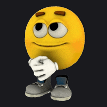 a cartoon smiley face with a serious expression