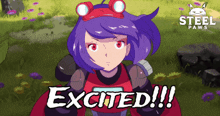a poster for steel paws shows a purple haired girl