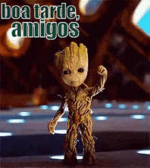 Boa Tarde Amigos / Acenando / Oi / Grupo / Whats / Whatsapp / Baby Groot GIF - Baby Groot Good Afternoon Friends Hi GIFs