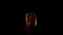 a dark room with a few lights on and a sticker that says ' a ' on it