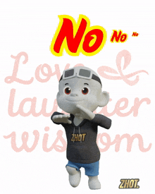 a cartoon character with a hoodie that says zhot
