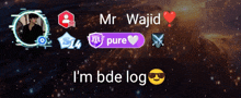 a screenshot of a person named mr wajid