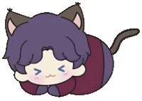 a drawing of a person with a cat 's ears and tail