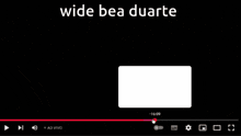 a video of a woman with the words wide bea duarte on the top