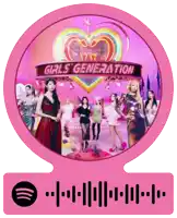 a pink sticker that says girls ' generation on it