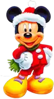 a cartoon of mickey mouse wearing a santa hat