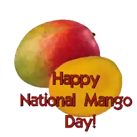 two mangoes with the words happy national mango day