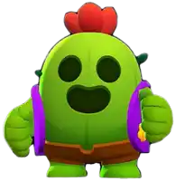 a green cartoon character with a red flower on top of his head