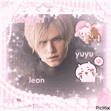 a picture of a man with the name leon
