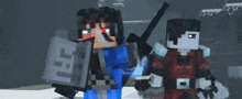 two minecraft characters standing next to each other