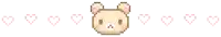 a pixel art drawing of a rabbit with hearts around it