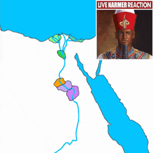 a drawing of a man wearing a red hat with the words live narmer reaction
