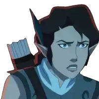 a close up of a cartoon character with a bow