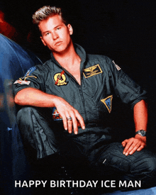 a man in a military uniform with the words happy birthday ice man