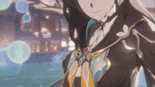 a close up of a cartoon character wearing a tie and a scarf .