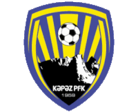 a blue and yellow shield with a soccer ball on it