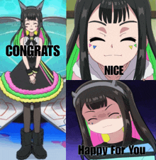 a collage of anime characters with the words congrats nice and happy for you on the bottom