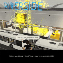 a computer generated image of a riverside mall