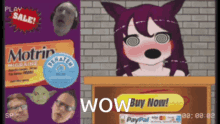 a cartoon advertisement for motrin migraine pills