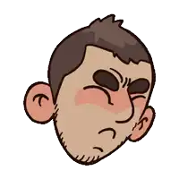 a cartoon drawing of a man 's face with a beard