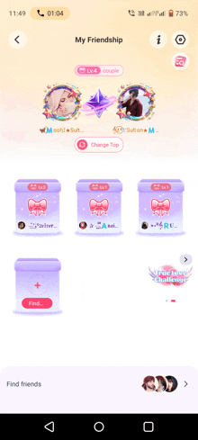 a screenshot of a phone screen showing the app my friendship