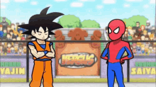 Goku Spider Man GIF - Goku Spider Man Fight GIFs