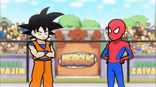 Goku Spider Man GIF - Goku Spider Man Fight - Discover & Share GIFs