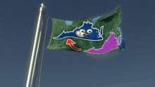 a flag with a map of the united states with virginia on it