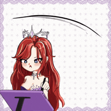 a drawing of a girl with a crown on her head and the letters t and z below her