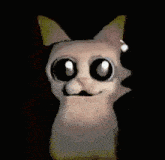 a close up of a cat with big eyes