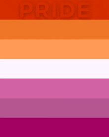 a lesbian flag with the word pride in red letters