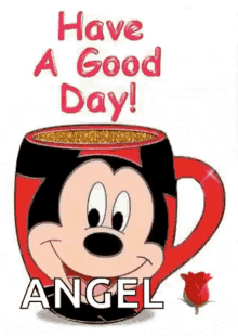 mickey mouse disney good day mug angel