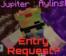 a screenshot of a minecraft character with the words entry request