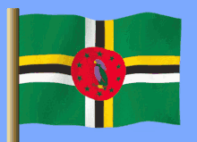 a flag with a bird in the middle of it