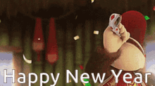 Happy New Year Celebrate GIF - Happy New Year Celebrate Party Horn GIFs