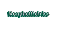 a logo for renphometrics is green and pink on a white background