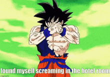 Goku Found Myself Screaming In The Hotel Room GIF - Goku Found Myself Screaming In The Hotel Room Tpab GIFs