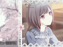 a picture of a girl with the words " ena de mar " on it