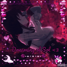 a picture of a girl with the words dreaming of sol